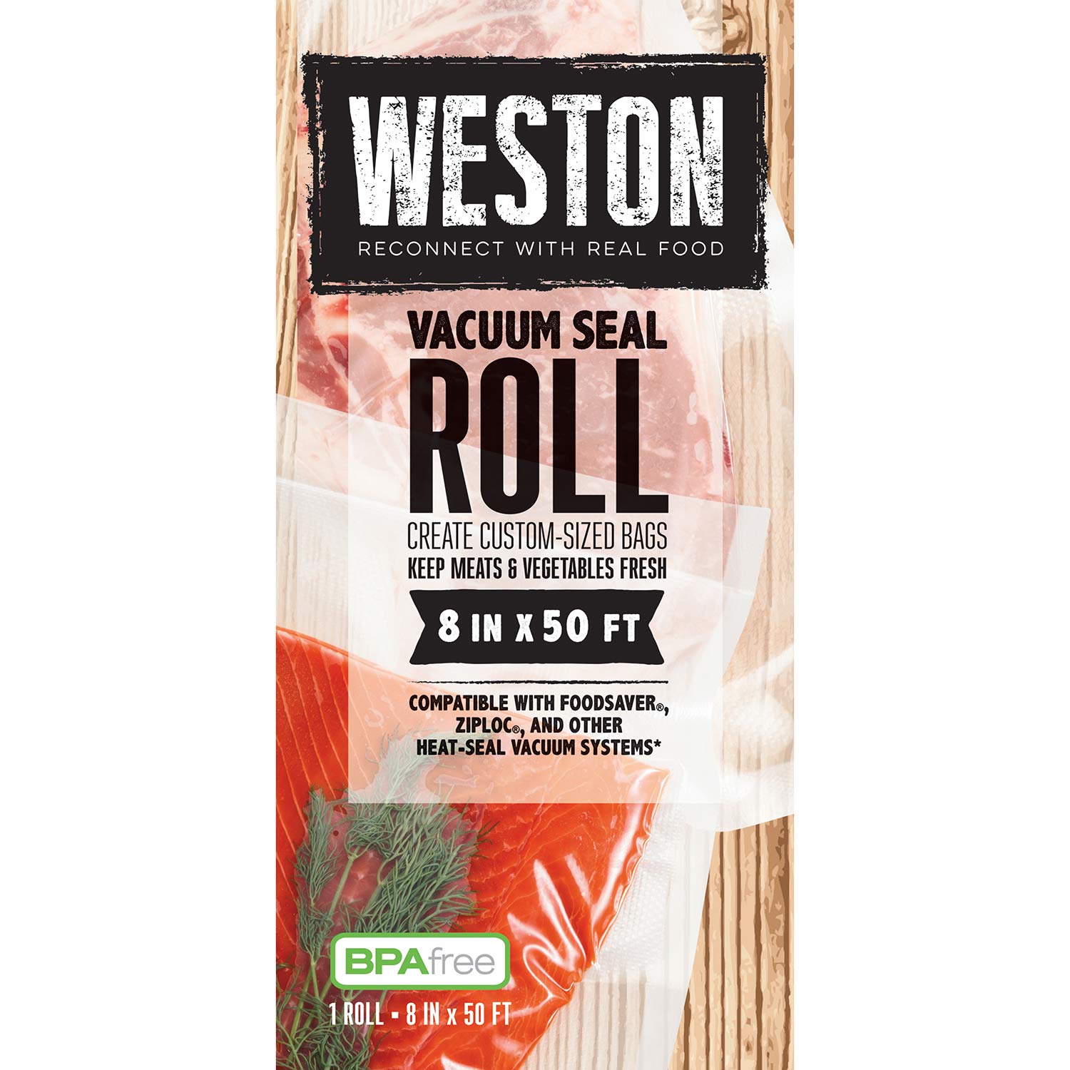Weston® Vacuum Sealer Bags, 8 in X 50 ft Roll (30-0008-W)
